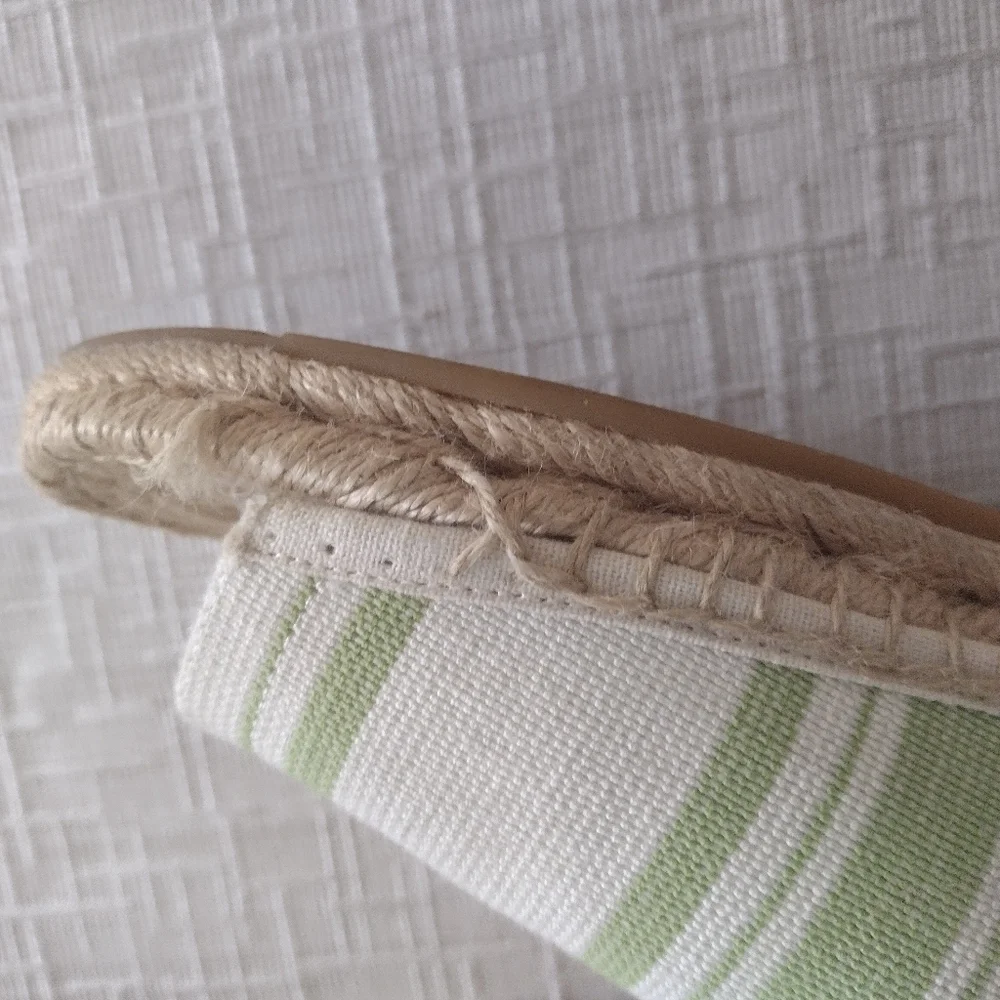 Tory Burch Logo Espadrille Sandals Shoes Womens Sz 8.5 Brown Green Beige Strappy